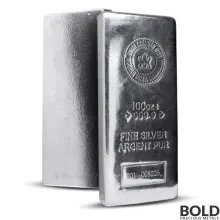 100 oz RCM Design of Silver Bar (Any Mint)