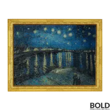 2022 Silver 2 oz Chad Van Gogh: Starry Night Over the Rhone Colored HR Coin (Bi-Metal)
