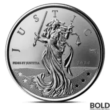 2024 1 oz Gibraltar Lady Justice Silver Coin (BU)
