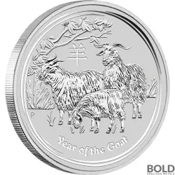 2015 2 oz Australia Year of the Goat Silver Coin | BOLD Precious 