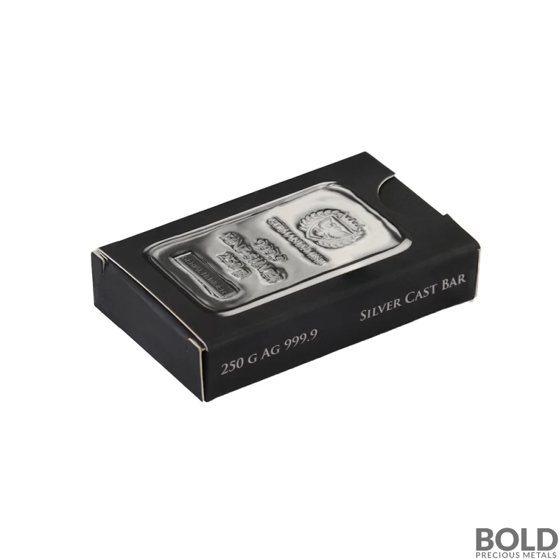 250 Gram Germania Mint Silver Bar (Box of 20)