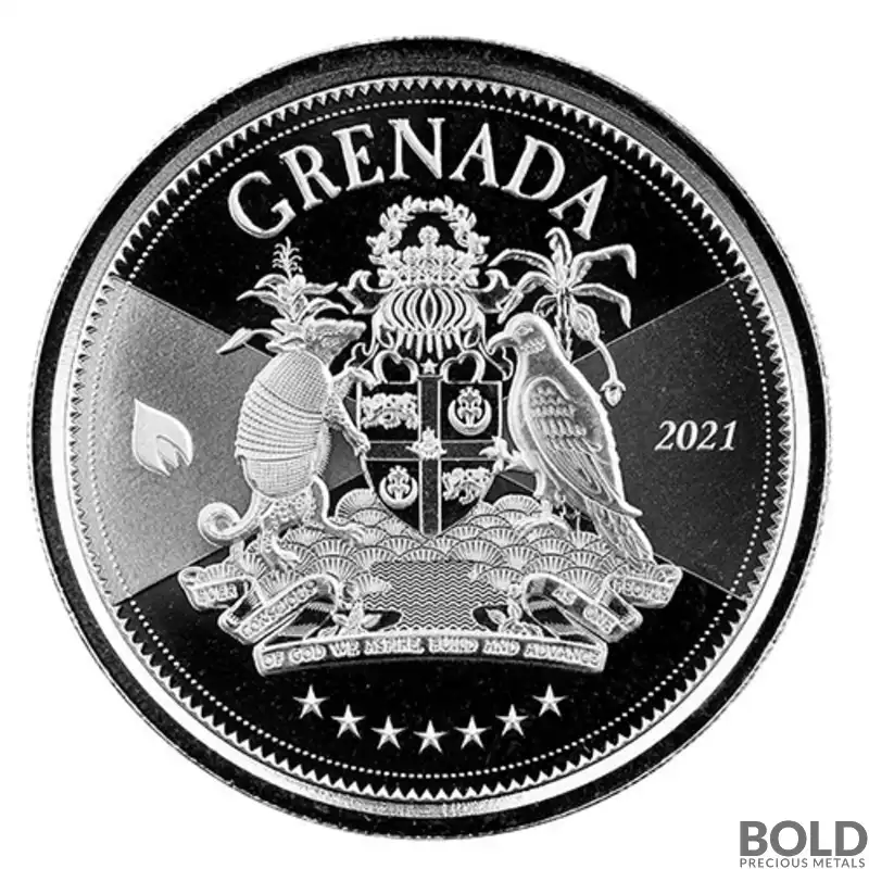 2021 1 oz EC8 Grenada: Coat of Arms Silver Coin (BU)