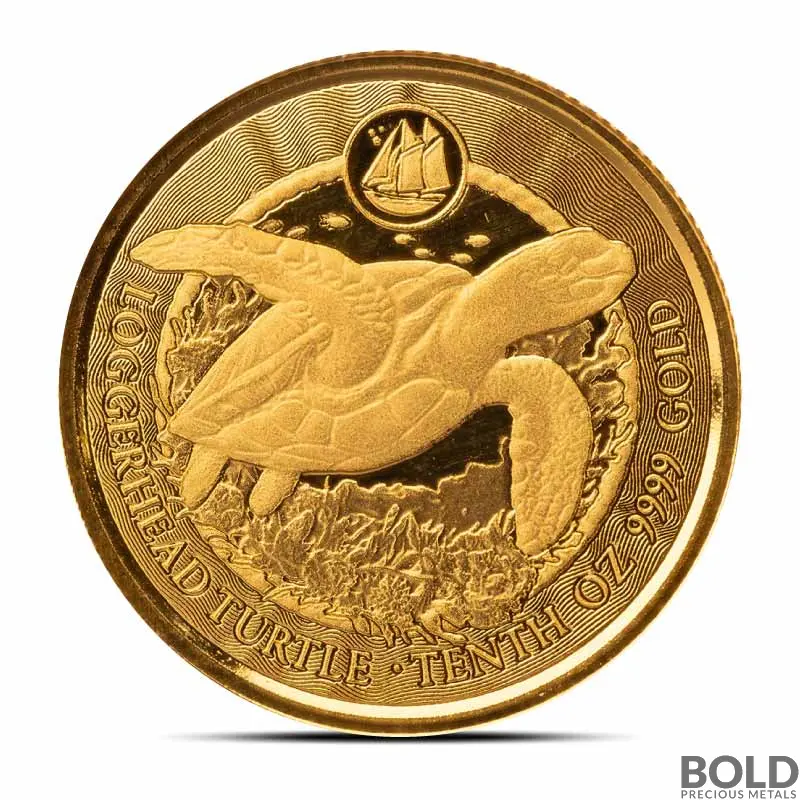 2023 1/10 oz Cayman Islands Loggerhead Turtle Gold Coin