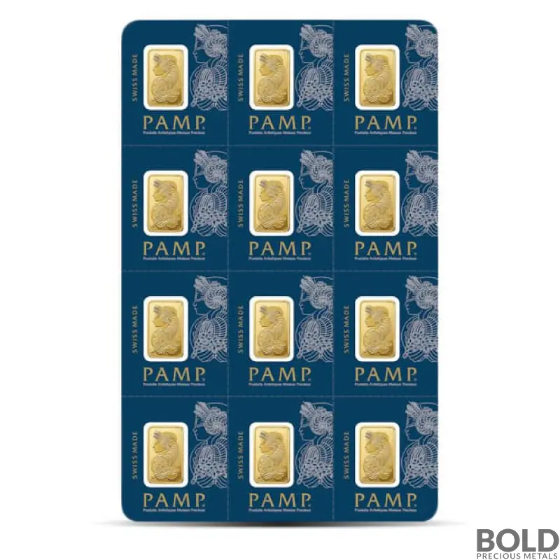 12x1 Gram PAMP Suisse Multigram Gold Bar