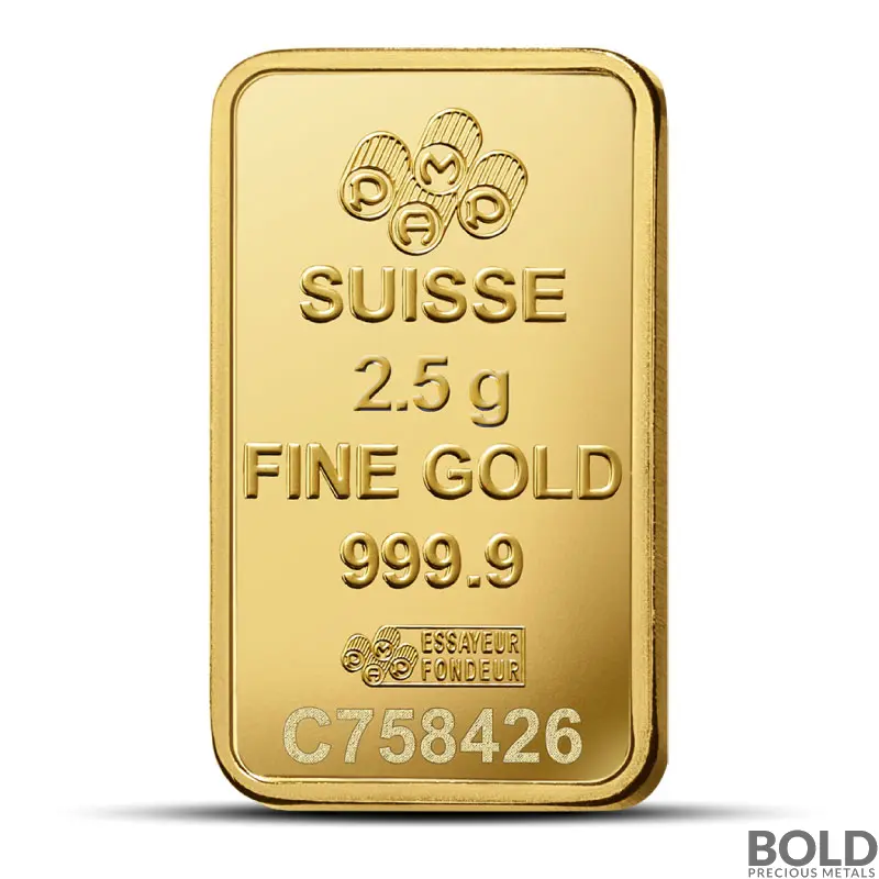 2.5 Gram PAMP Fortuna Gold Bar