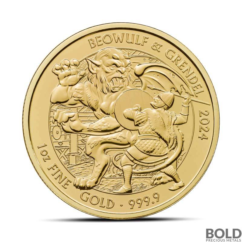 2024 1 oz British Beowulf & Grendel Gold Coin (BU)