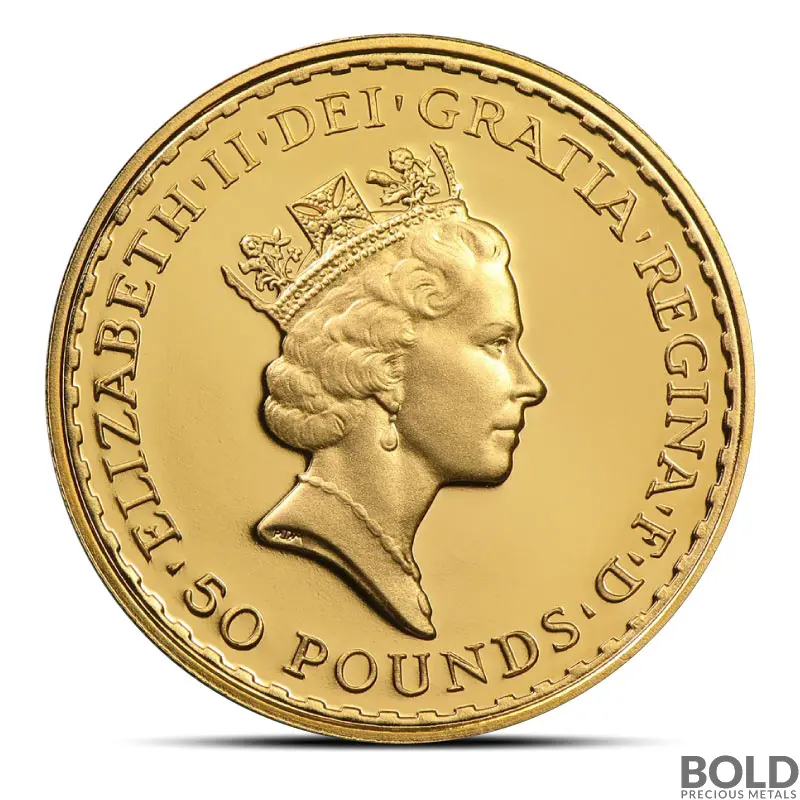 1/2 oz British Royal Mint Britannia Gold Coin (BU, Random)