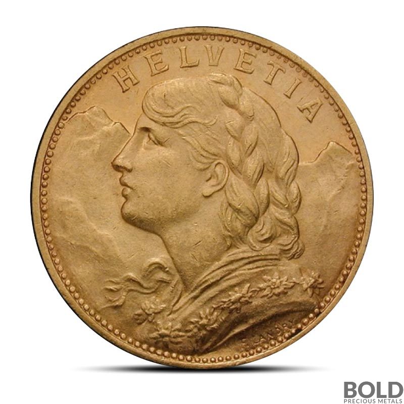 Swiss 20 Franc Gold Coin (Mixed Design)