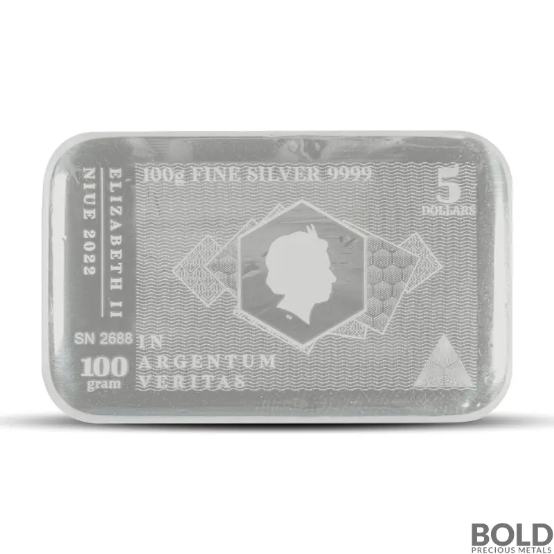 2022 100 Gram Pressburg SilverNote CoinBar