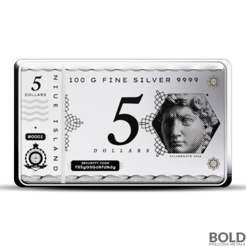 2024 100 Gram Pressburg SilverNote Coin Bar