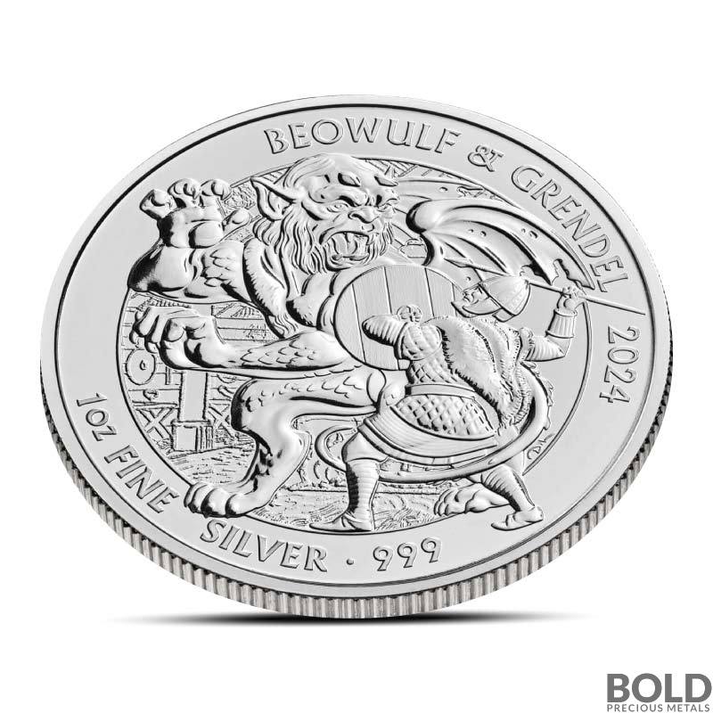 2024 1 oz British Beowulf & Grendel Silver Coin (BU)