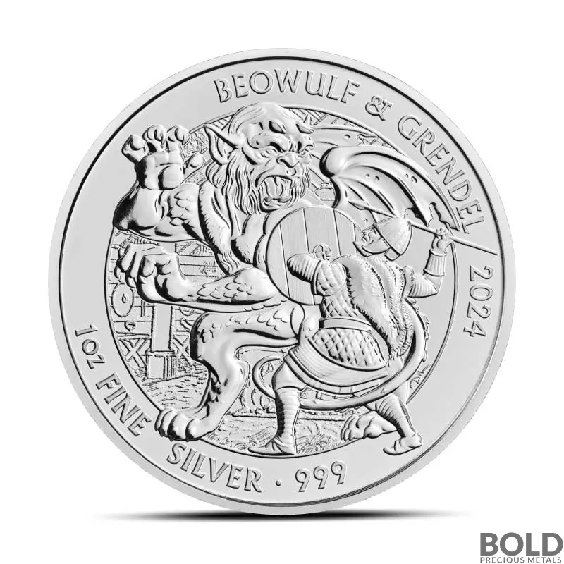 2024 1 Oz British Beowulf & Grendel Silver Coin Bu (lot Of 10)