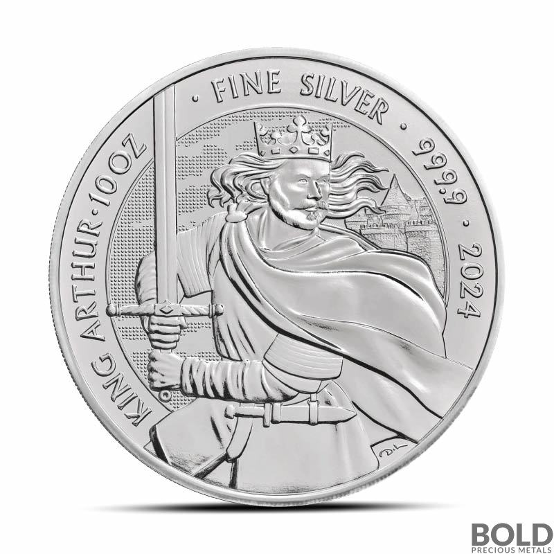 2024 10 oz British Myths & Legends King Arthur Silver Coin (BU)