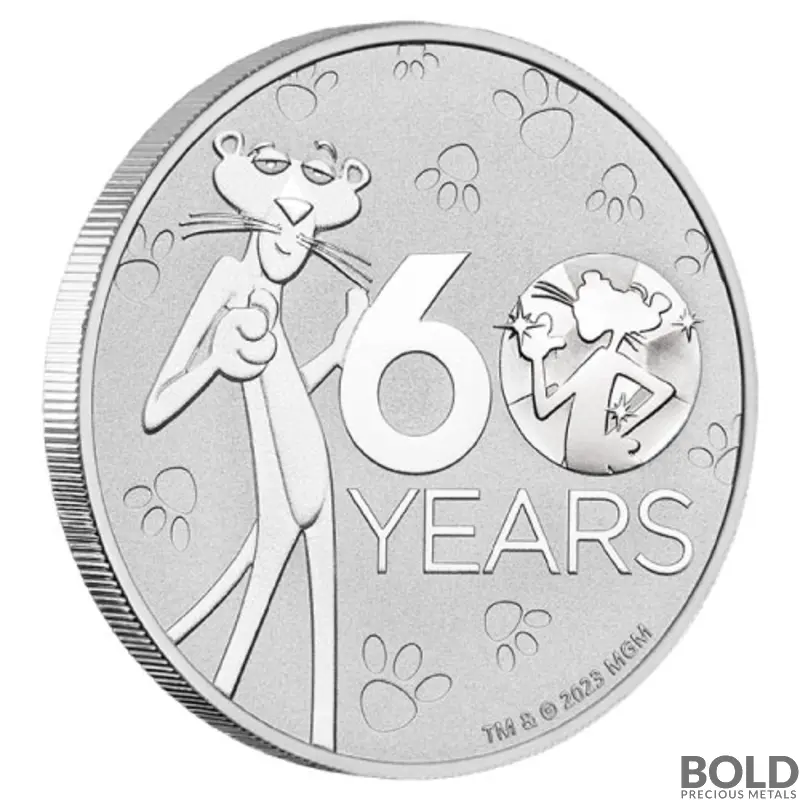 ツバル ピンクパンサー 60周年記念銀貨 2024年 MGM  1oz純銀 2024 1 oz Tuvalu Pink Panther 60th Anniversary Silver Box (BU, 100