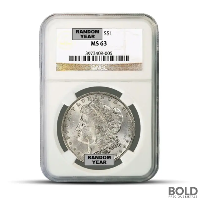 Pre-1921 Morgan Silver Dollar (MS63, NGC)