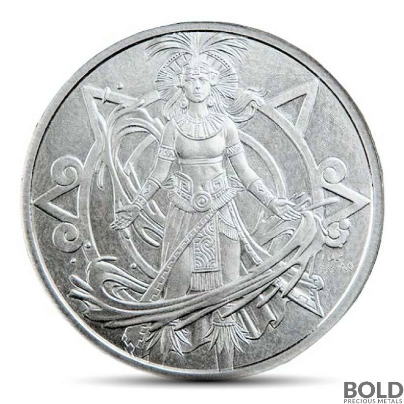 1 oz Aztec Water Deity Silver Round