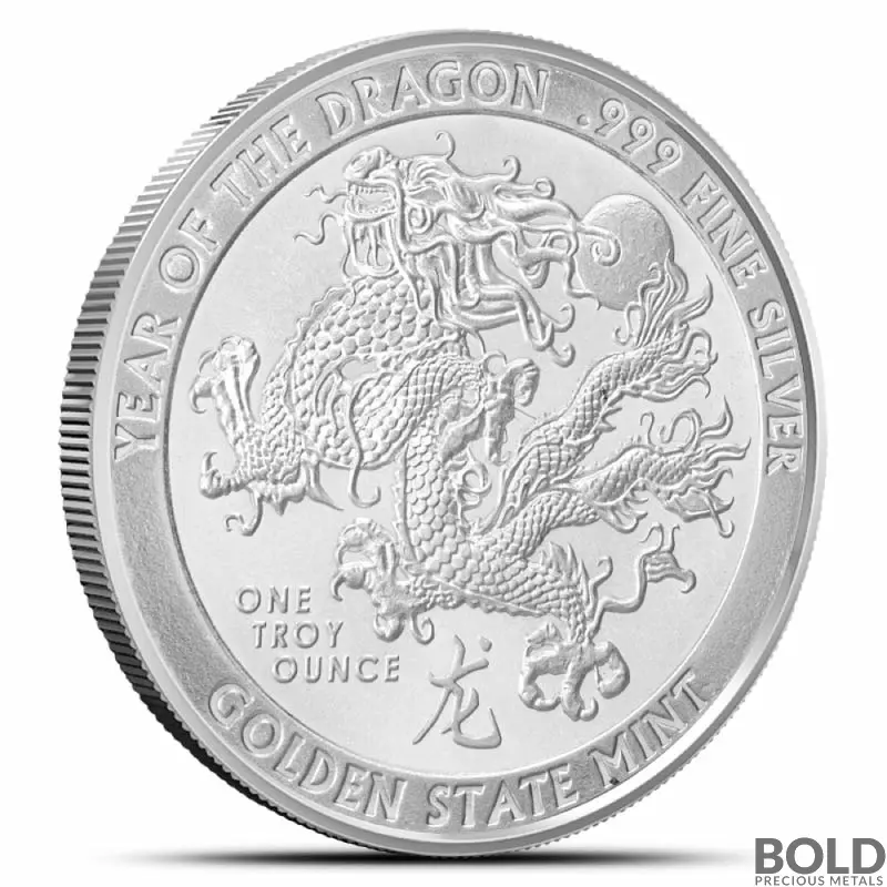 1 oz GSM Lunar Dragon Silver Round