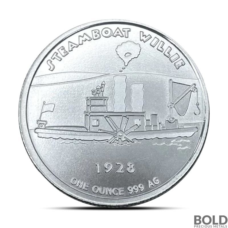 1 oz Steamboat Willie Silver Round