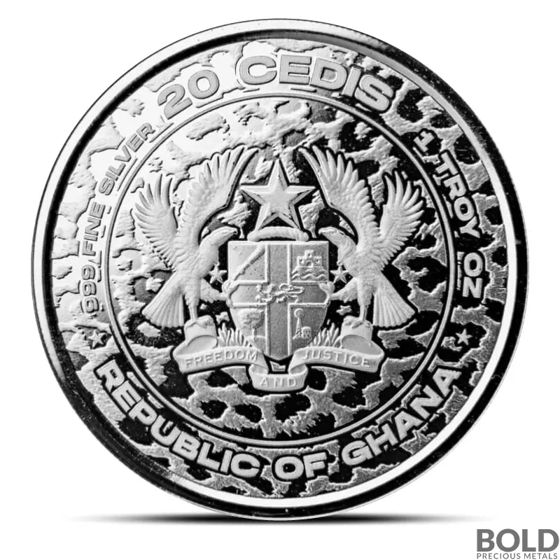 2023 1 oz Ghana Leopard Silver Coin (BU)