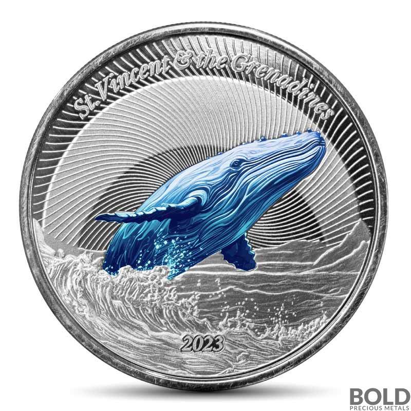 2023 1 oz St. Vincent Grenadines Humpback Whale Silver Coin Proof (Colored)