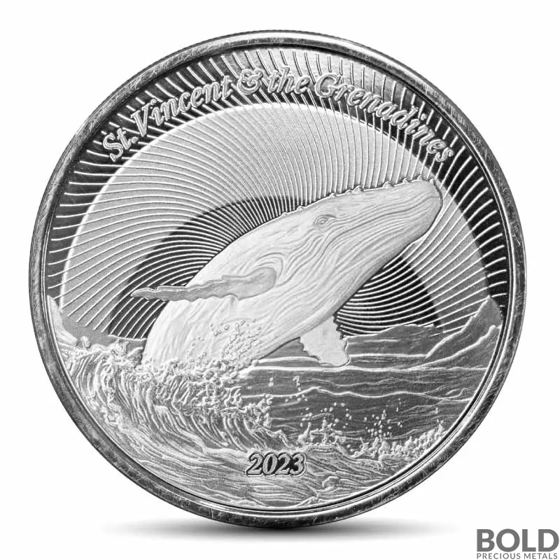 2023 1 oz St. Vincent Grenadines Humpback Whale Silver Coin (BU)