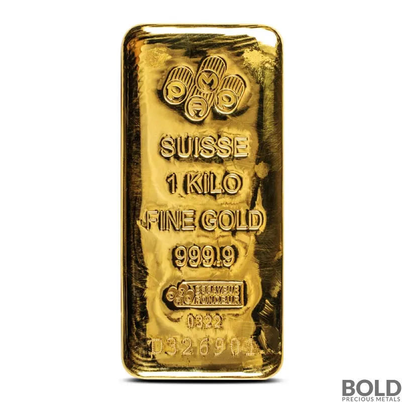 1 Kilo PAMP Gold Cast Bar