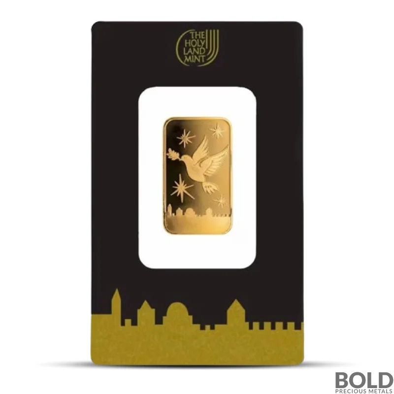 10 Gram Holy Land Mint Dove of Peace Gold Bar