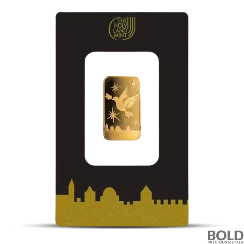 5 Gram Holy Land Mint Dove of Peace Gold Bar