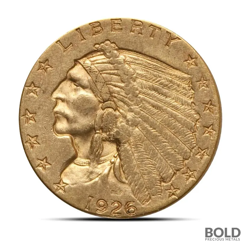 $2.50 Indian Quarter Eagle Gold Coin (AU)