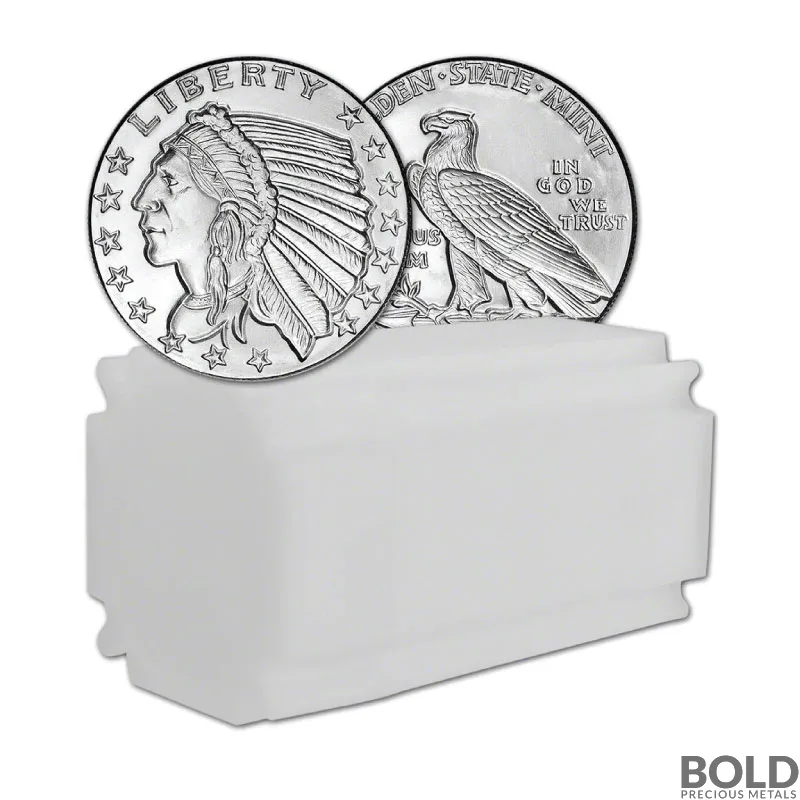 1 oz Incuse Indian Silver Round .999 Fine (Tube of 20)