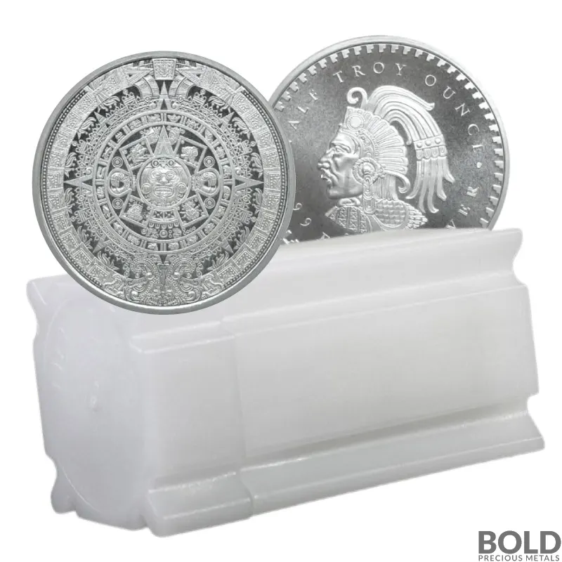 1/2 oz Aztec Calendar Silver Round .999 Fine (Tube of 20)