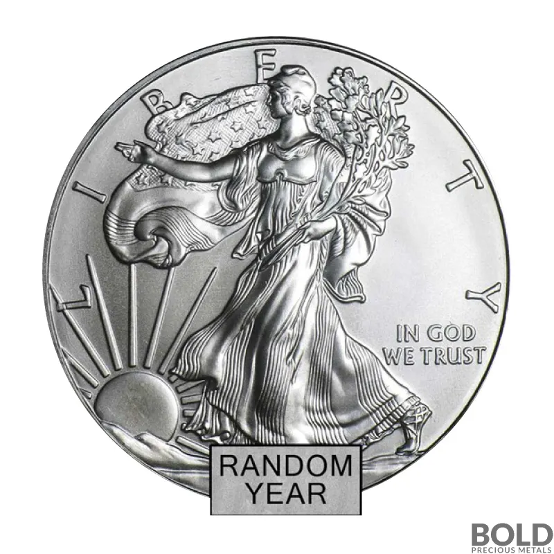 1 oz American Silver Eagle Coin (BU, Random Year, Type 1)