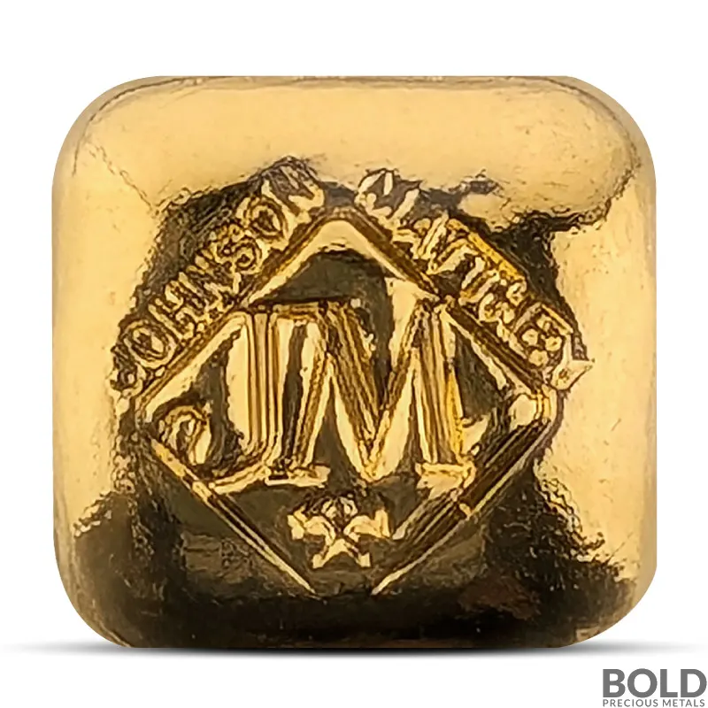 1 oz JM Poured Gold Square Bar
