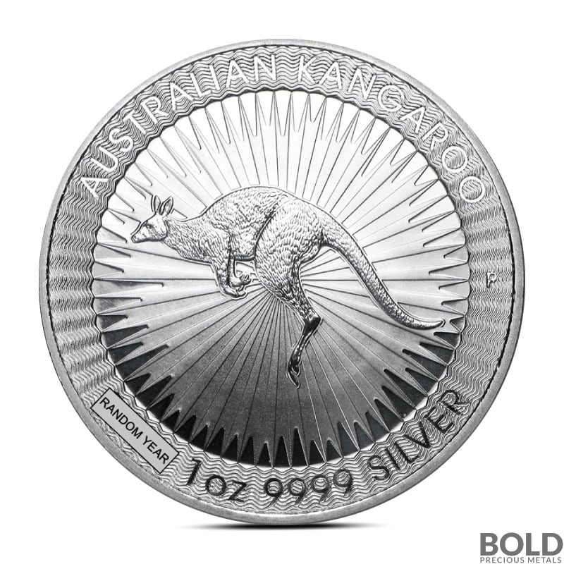 1 oz Australian Silver Kangaroo Coin (BU, Random Year)