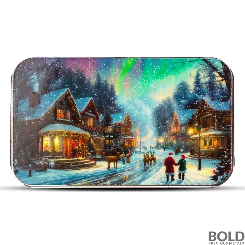 1 oz Winter Wonderland Silver Bar (Color)