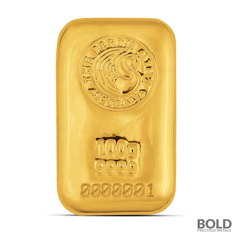 100 Gram Perth Gold Bar (Cast)