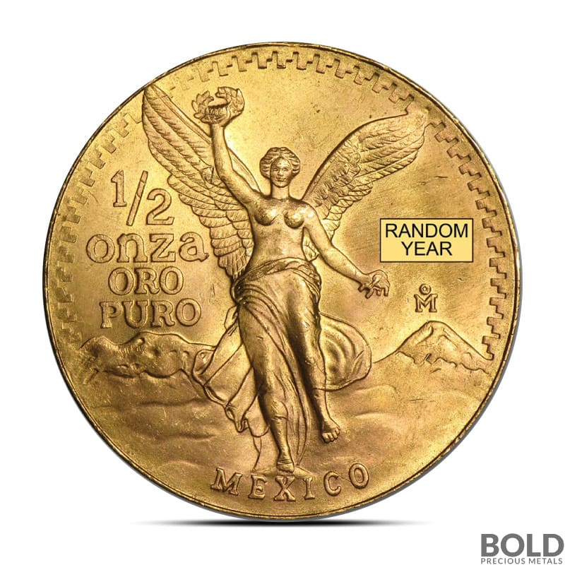 1/2 oz Mexican Libertad Gold Coin (BU, Random Year)