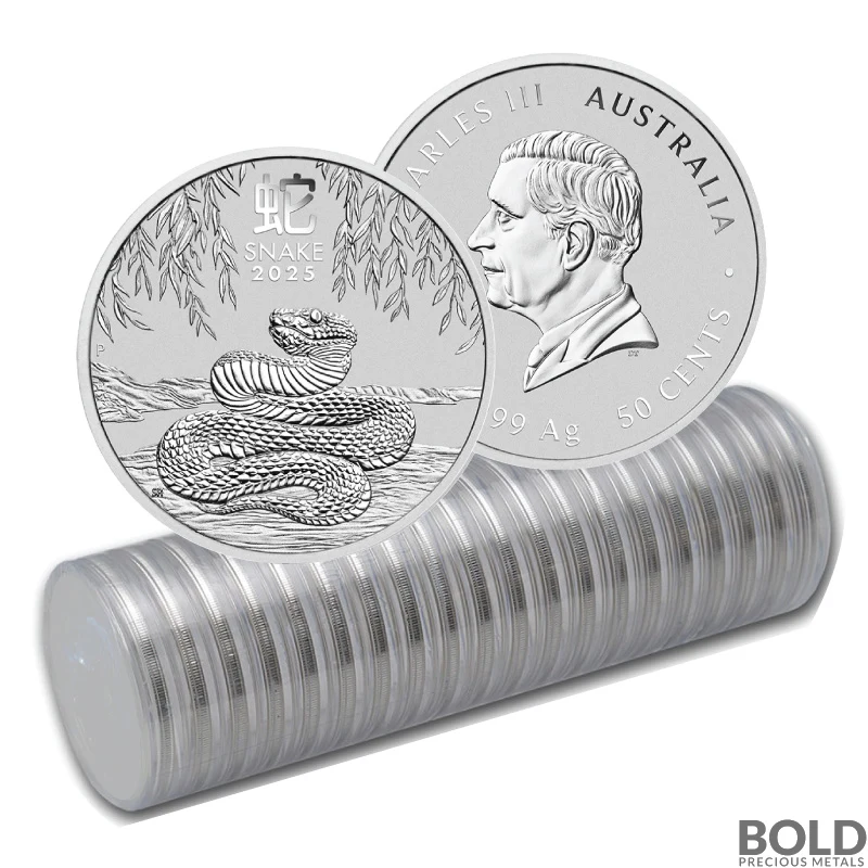 2025 1/2 oz Perth Lunar Year of the Snake Silver Coin BU - Tube of 20