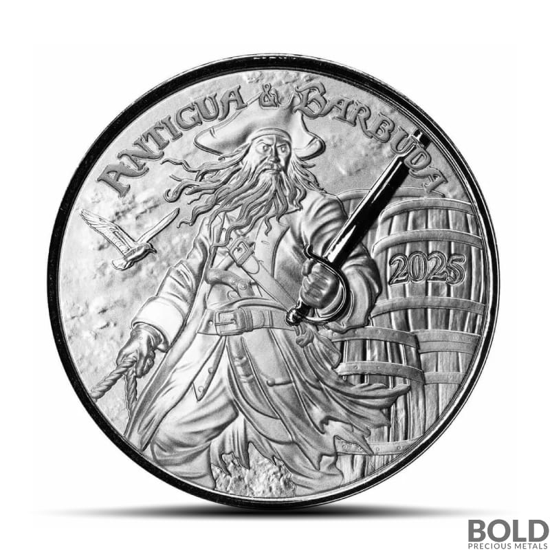 2025 1 oz Antigua & Barbuda Rum Runner & Pirate Silver Coin (BU)