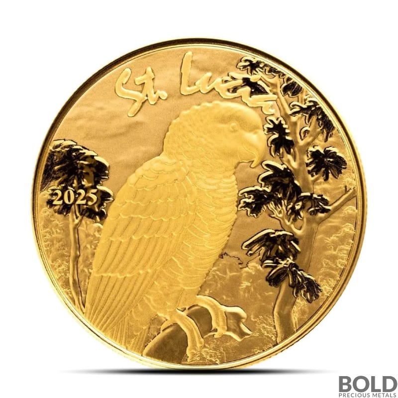 2025 1 oz EC8 St. Lucia Parrot Gold Coin