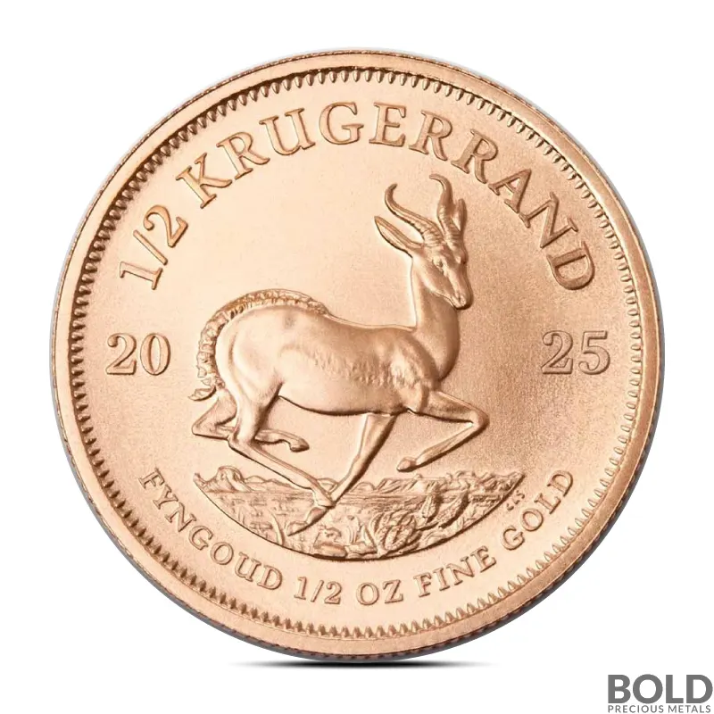 2025 1/2 oz South African Gold Krugerrand Coin (BU)