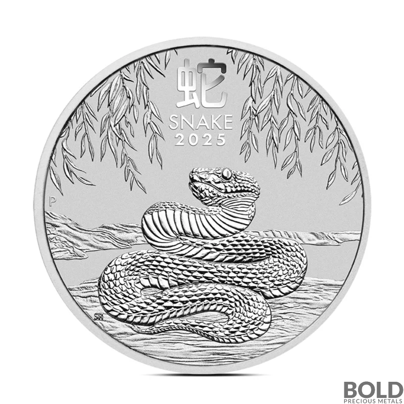 2025 2 oz Australian Silver Lunar Snake Coin (BU)