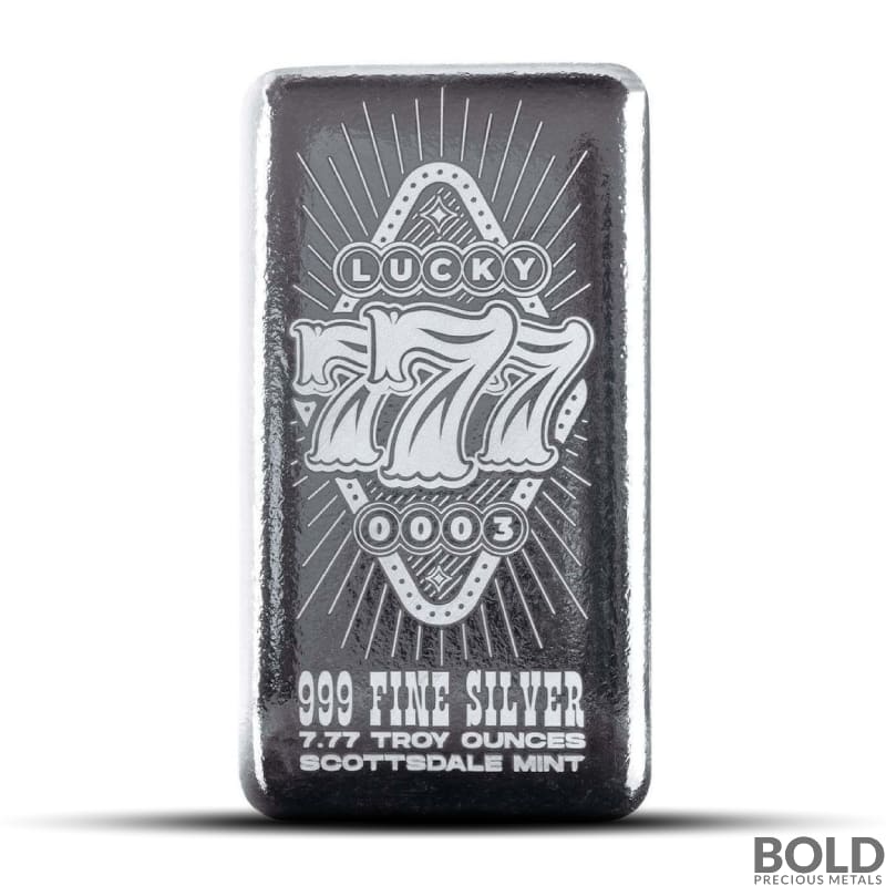 2025 7.77 oz Lucky Sevens Series Silver Bar (Cast)