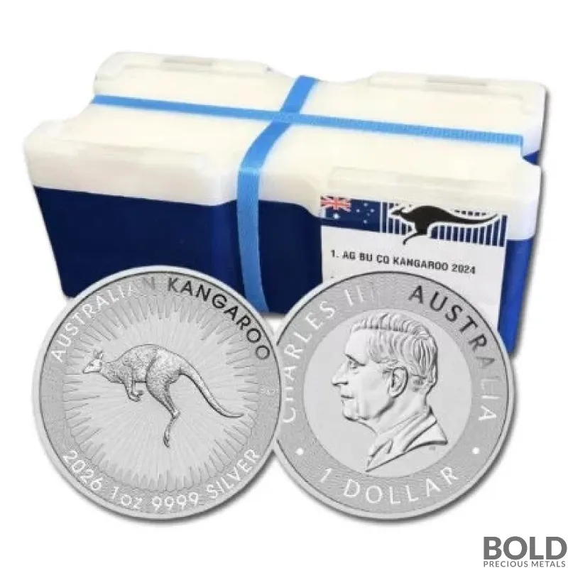 2026 1 oz Australian Kangaroo Silver Monster Box (250 Coins, BU)