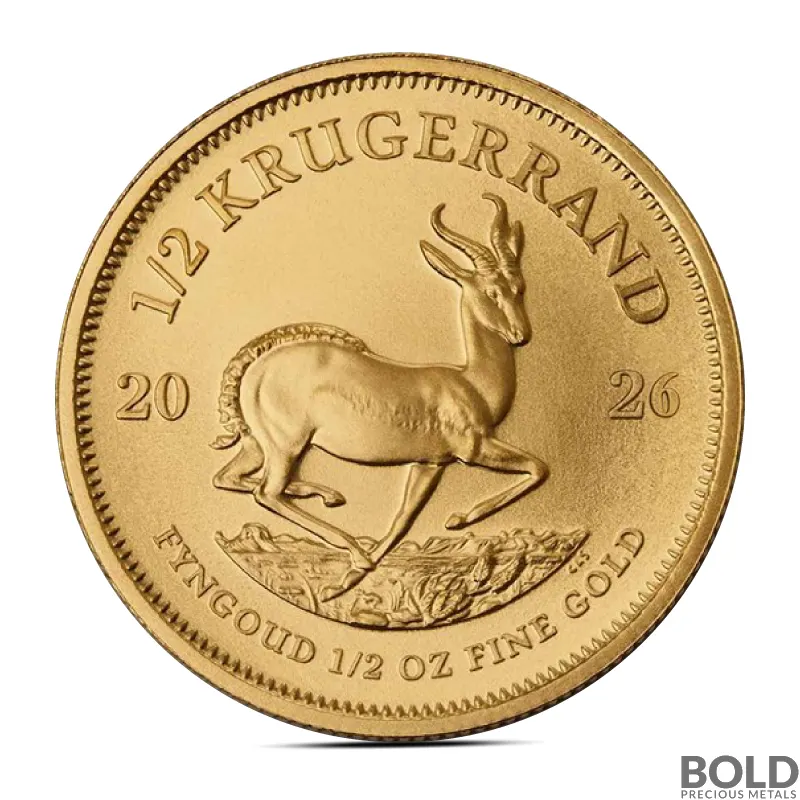 2026 1/2 oz South African Gold Krugerrand Coin (BU)