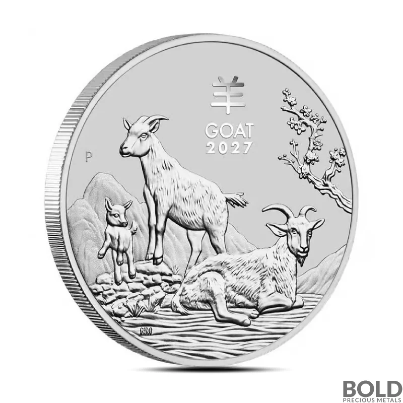 2027 2 oz Australian Silver Lunar Goat Coin (BU)