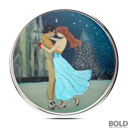 1 oz Ice Skating In Vienna Silver Round (Colored)