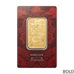 1 oz PAMP Suisse Good Luck Yellow Dragon Gold Bar