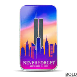 1 oz Scottsdale 9/11 Never Forget Silver Bar (Color)