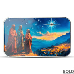 1 oz The Three Wise Men’s Journey to Bethlehem Silver Bar (Colored)